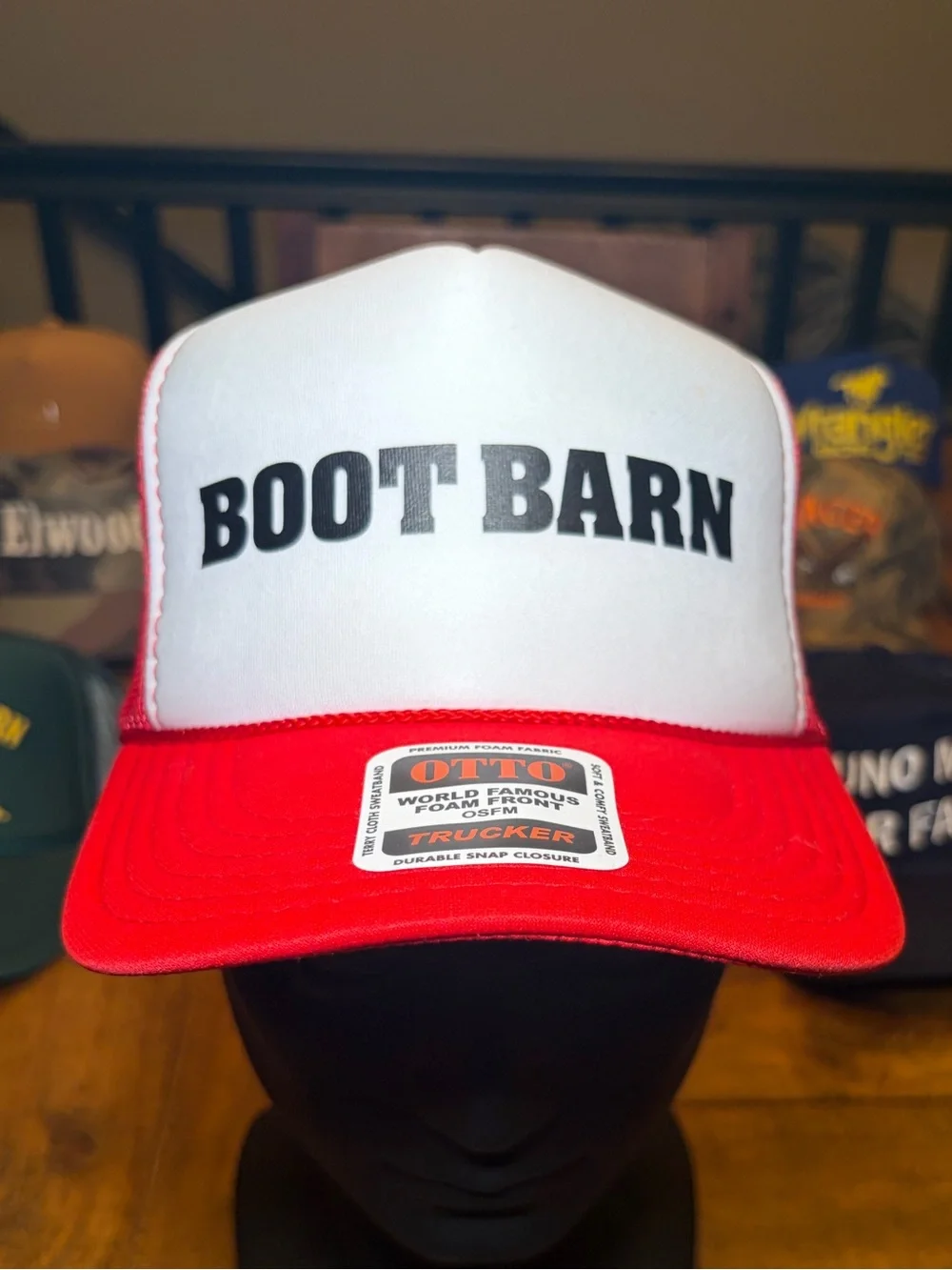 Boot Barn Red and White Trucker Hat